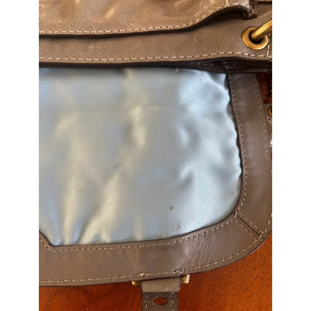 Coach Parker Grey‎ Leather Wristlet Clutch Bag E0893-12707 Vintage Y2K Brass